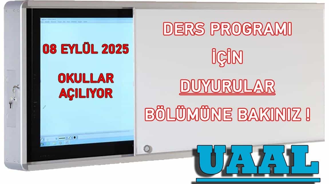 08 EYLÜL 2025 OKULLAR AÇILIYOR